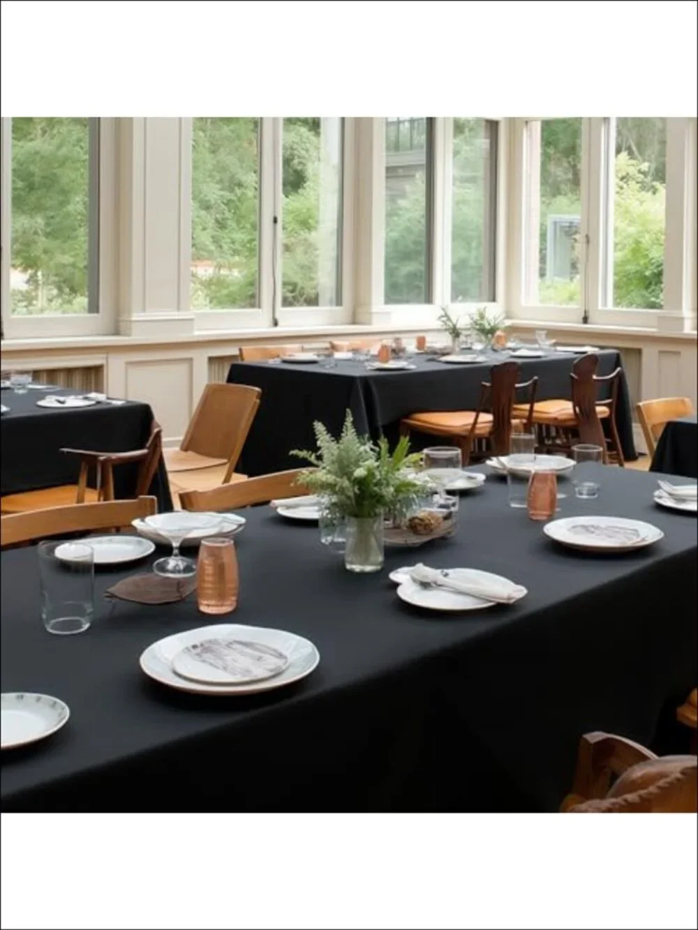 8 Pack 54x108 Inch Rectangular Polyester Tablecloths for 6 Ft Tables